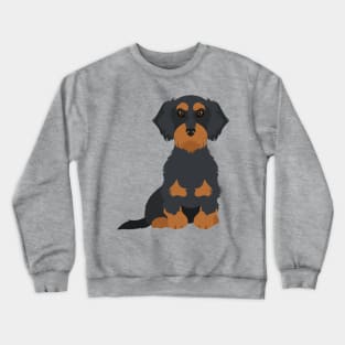 Wired Black Tan Sitting Dachshund Crewneck Sweatshirt